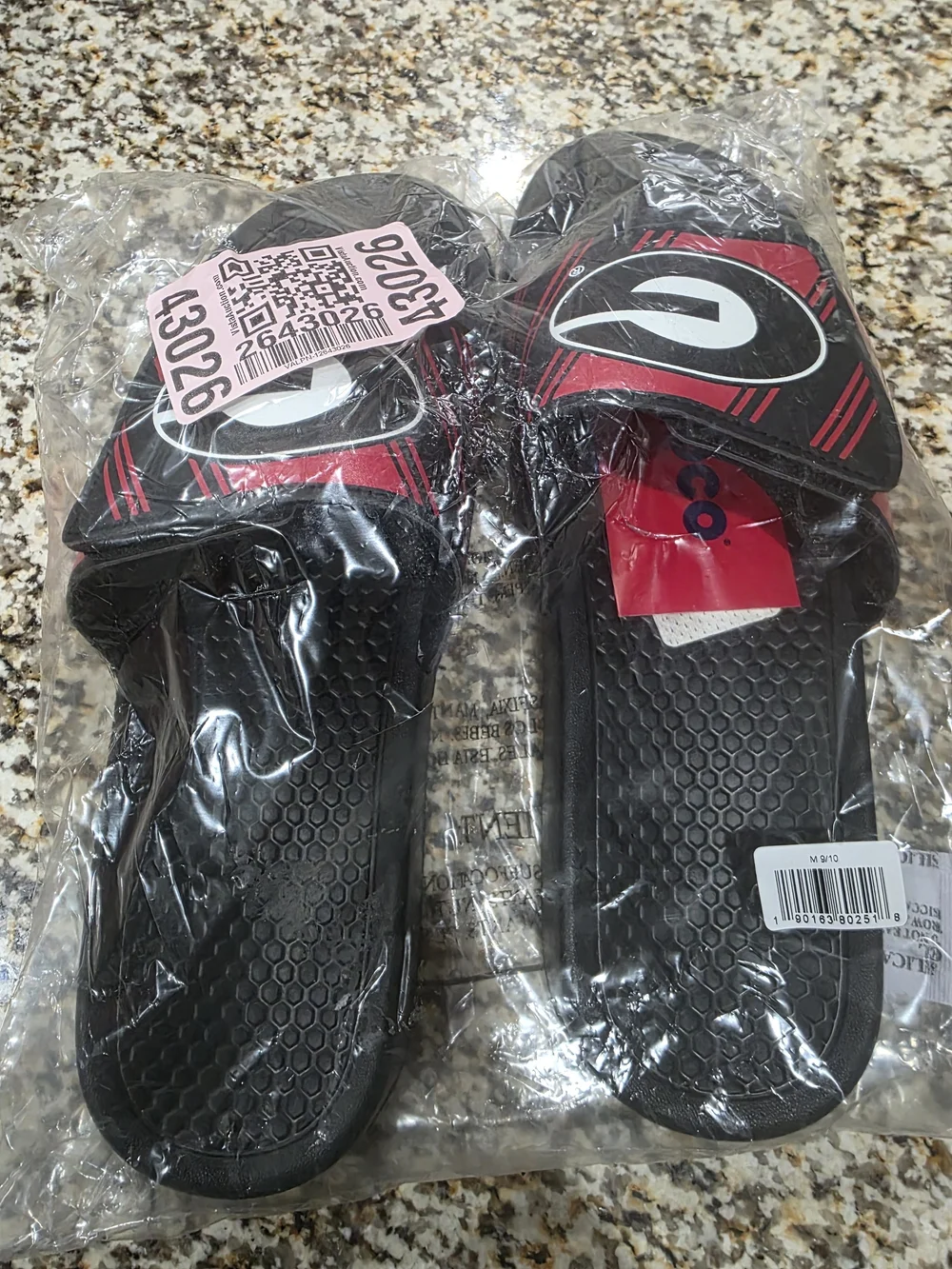 Men's GEORGIA Black & Red Slide Sandals